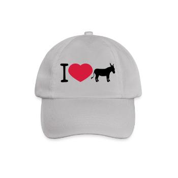 i love love heart donkey horse pony small packelsel l - Baseball Cap - grey - Front