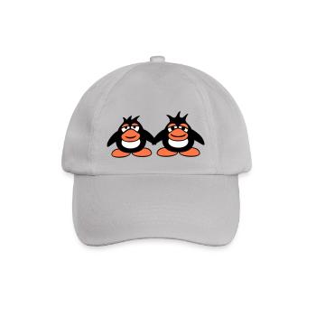 Pinguine Team 2 Freunde Müde Pärchen Hände Halten - Baseballkappe - Grau - Vorne