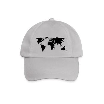 World Map - Baseball Cap - grey - Front