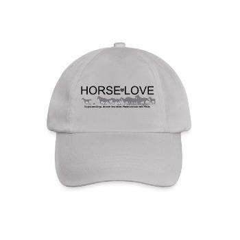 Horselove - Pferden gehört mein Herz  - Baseballkappe - Grau - Vorne