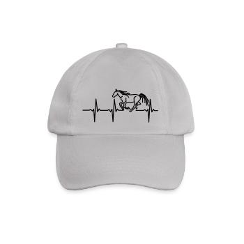 My heart beats for horses - Baseball Cap - grey - Front
