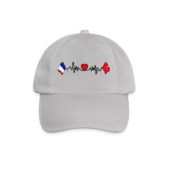 Cardio coeur avec drapeau France et drapeau Turquie - Casquette classique - bruyère - Devant
