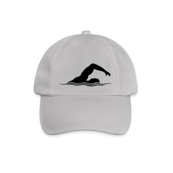 Sport Schwimmer Silhouette - Baseballkappe - Grau - Vorne