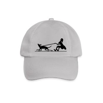 Hund zieht Frau 2 - Baseballkappe - Grau - Vorne