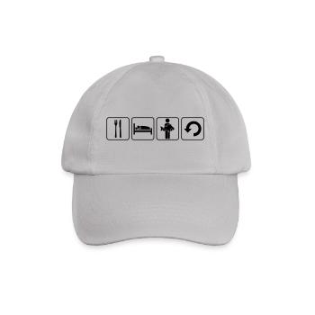Angler Täglich Wiederholen - Baseballkappe - Grau - Vorne