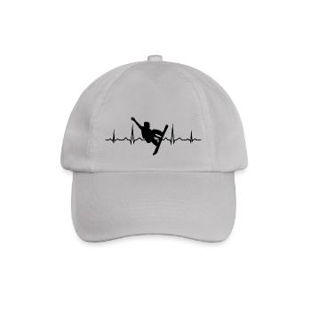 Herzschlag Snowboard Herren Snowboarder Junge Apre - Baseballkappe - Grau - Vorne