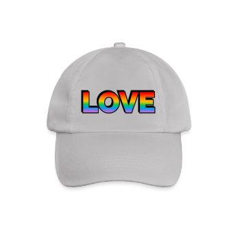 LOVE LGBT Pride Month rainbow text - Baseball Cap - grey - Front