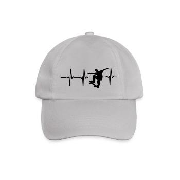 MY HEART BEATS FOR SKATEBOARDING! - Baseball Cap - grey - Front
