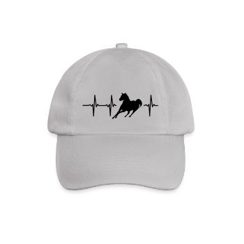 My heart beats for horses! - Baseball Cap - grey - Front