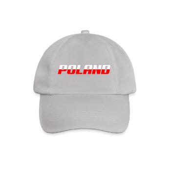 POLAND inscription white and red Poland Patriotism - Baseball Cap - grey - Front