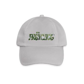 Frühling – Blumen Schriftzug mit Schneeglöckchen - Baseballkappe - Grau - Vorne