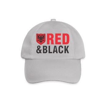 Albanischer Adler Rot und Schwarz - Baseballkappe - Grau - Vorne