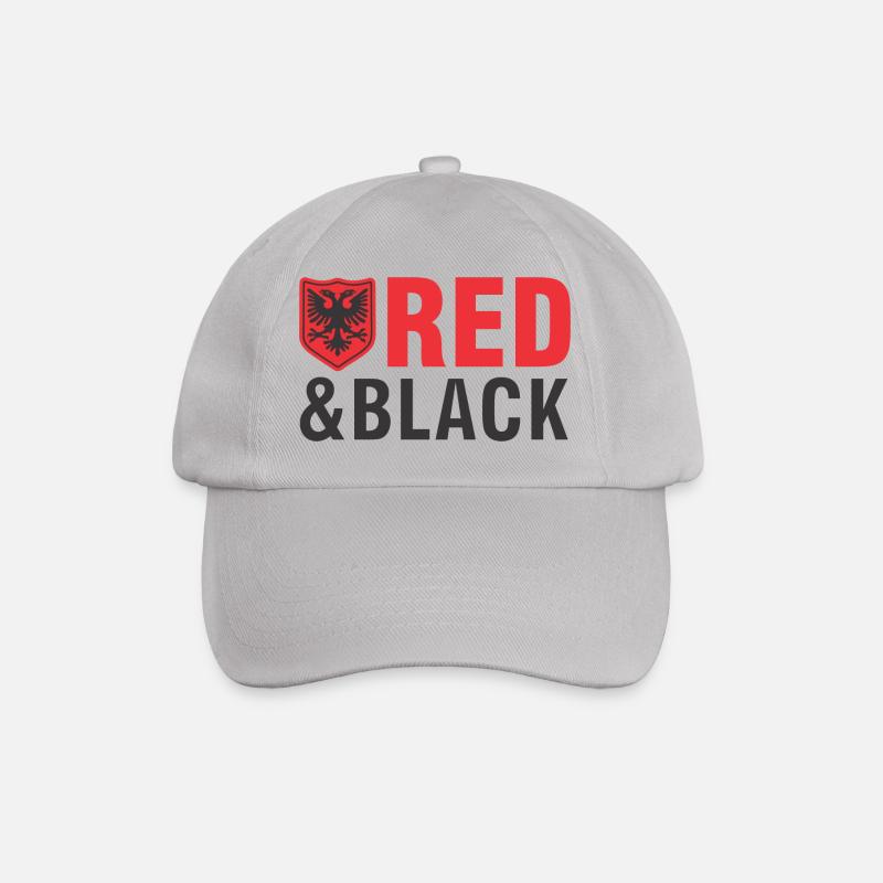 Albanischer Adler Rot und Schwarz - Baseballkappe - Grau
