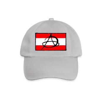Anarchy icon on red background - Baseball Cap - grey - Front