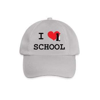 I Love School: Iconic Black Love School Pattern - Baseball Cap - grey - Front