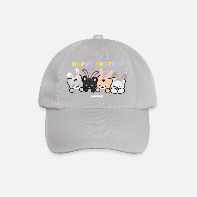 Cats with Rabbit Ear Bands - Baseball Cap - grey