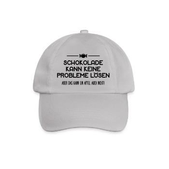 Schokolade keine Probleme löse Apfel auch nicht - Baseballkappe - Grau - Vorne