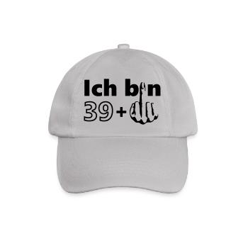 ich bin 39 + - Baseballkappe - Grau - Vorne