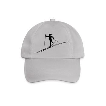 Skilangläuferin mit Skispur - Baseballkappe - Grau - Vorne