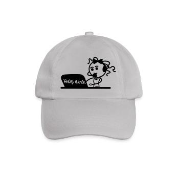 Help desk secretary with microphone and headset - Baseball Cap - grey - Front