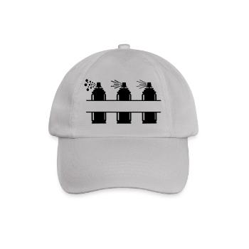 Three paint spray cans - Baseball Cap - grey - Front