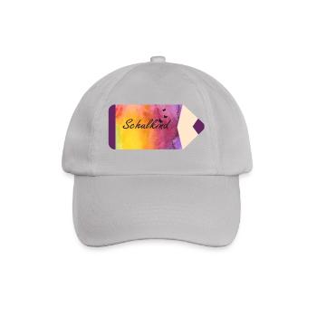 School Child Pen Watercolor Purple Yellow Butterflies - Baseball Cap - grey - Front