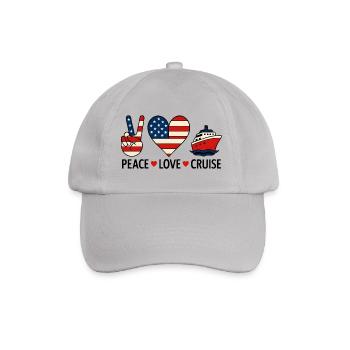 Frieden Liebe Kreuzfahrt USA Urlaubsmotiv - Baseballkappe - Grau - Vorne