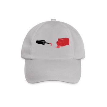 Roter Nagellack/ Nail polish Geschenk/Geschenkidee - Baseballkappe - Grau - Vorne