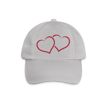 Zwei Herzen vereint sehr Romantisch als Geschenk - Baseballkappe - Grau - Vorne