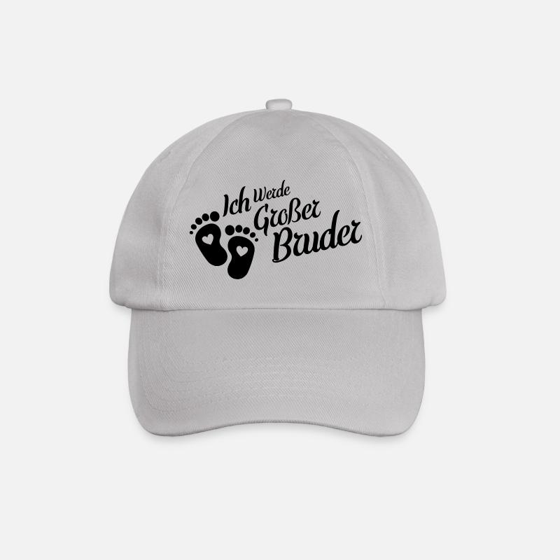 ich werde grosser bruder fussabdruck - Baseballkappe - Grau