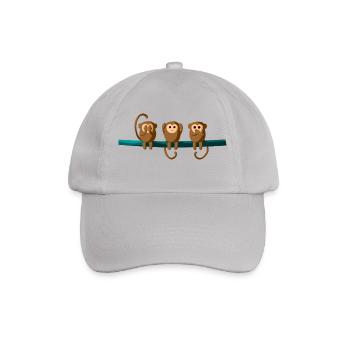 3 Baby Monkeys - Baseball Cap - grey - Front