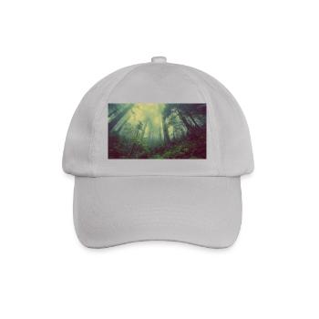 Wald-Natur-Bäume-Nebel/Geschenk/GeschenksIdee - Baseballkappe - Grau - Vorne