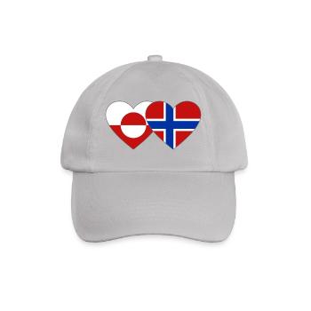 Drapeau du Groenland, Norvège, mains, forme de cœur - Casquette classique - bruyère - Devant