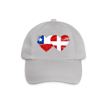 Cœur du drapeau du Danemark du Chili utilisé - Casquette classique - bruyère - Devant