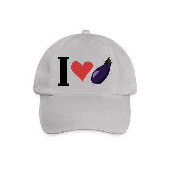 I love eggplant - Baseball Cap - grey - Front