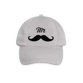 Mr - Moustache Part 1) - Baseballkappe - Grau - Vorne