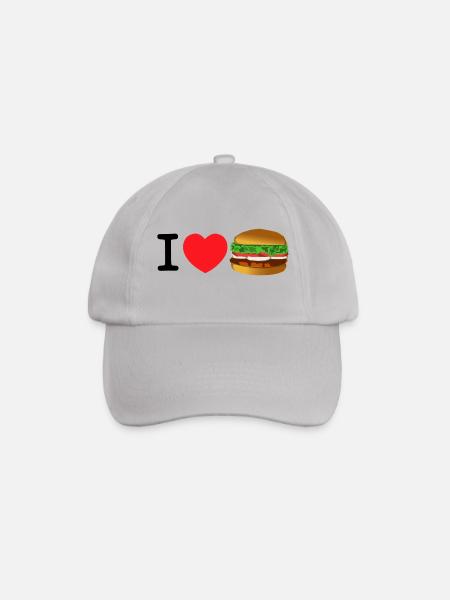 I love Burger - Baseballkappe - Grau