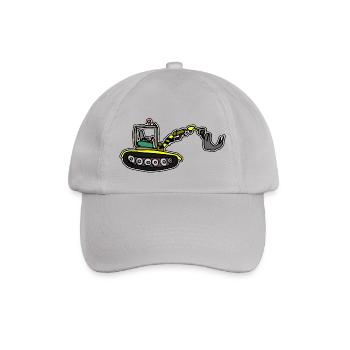 Backhoe, by Axel Ville - Baseball Cap - grey - Front