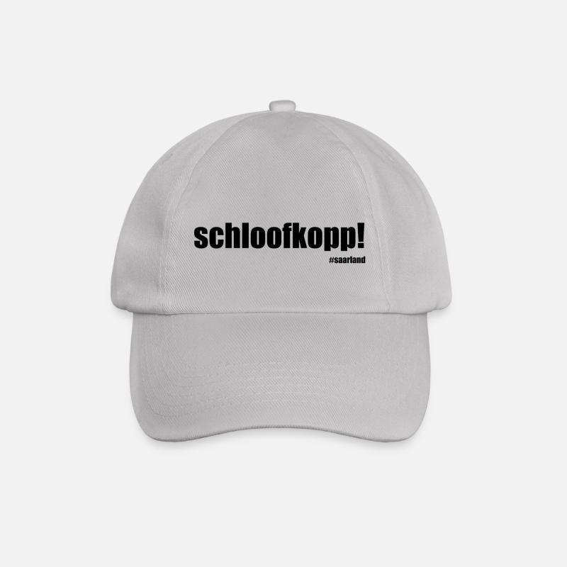 "Schloofkopp" Saarland Design GeschenkGeschenkidee - Baseballkappe - Grau