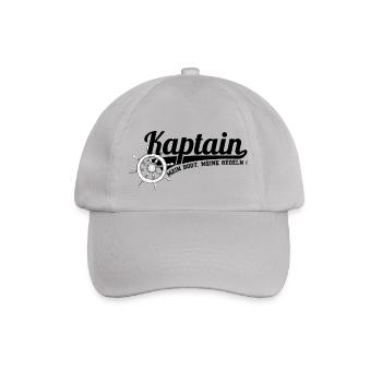 Kaptain - Mein Boot meine Regeln - Kapitän Shirt - Baseballkappe - Grau - Vorne