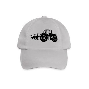 Traktor mit Pflug-Logo-Bauernhof - Baseballkappe - Grau - Vorne