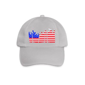 USA Flagge Palmen Sterne und Streifen Amerika Cool - Baseballkappe - Grau - Vorne