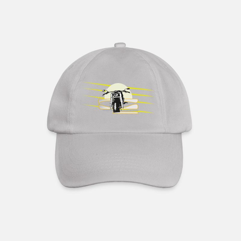 Motorcycle Neon Stripes - Baseball Cap - grey