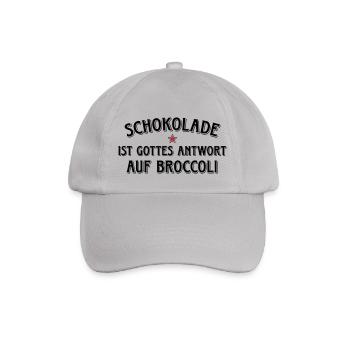 Schokolade Gottes Antwort auf Broccoli Kakao Süßes - Baseballkappe - Grau - Vorne