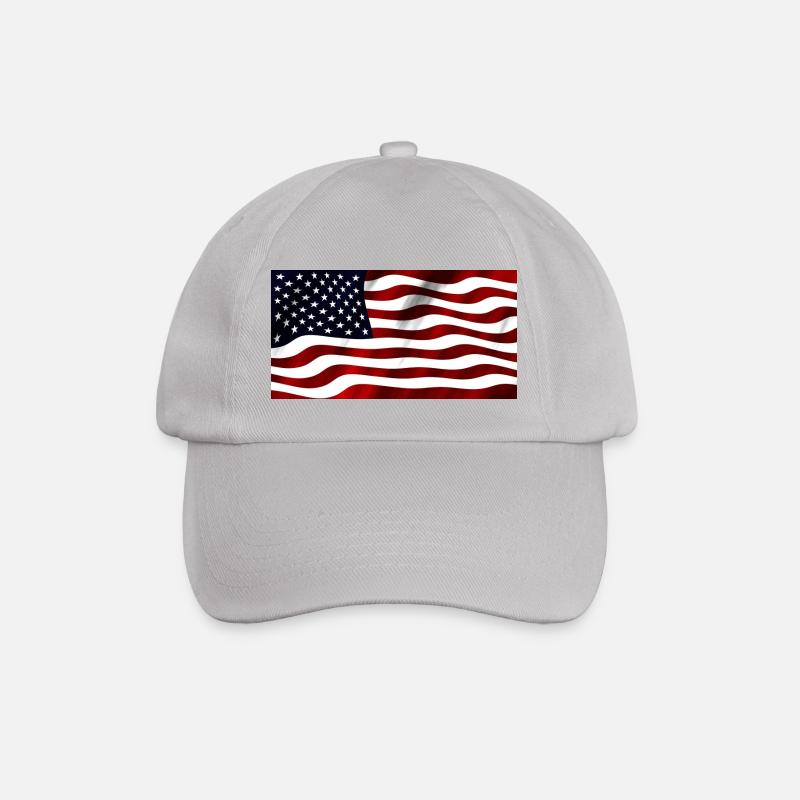 US Flagge - Baseballkappe - Grau
