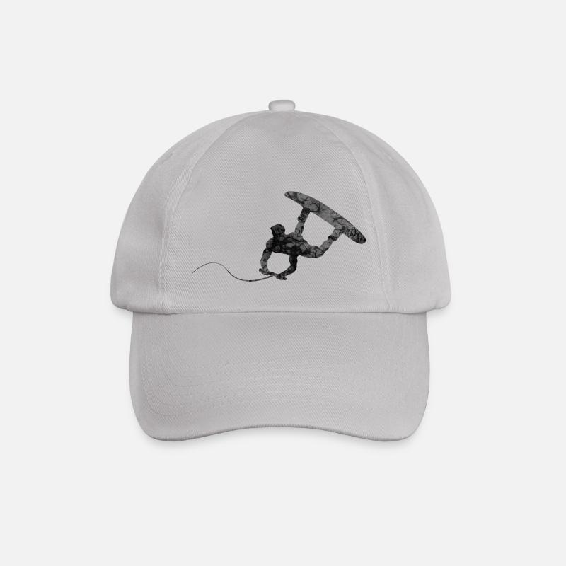 Wakeboarder black waves gift - Baseball Cap - grey