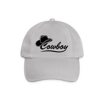 Cowboyschrift mit Hut - Baseballkappe - Grau - Vorne