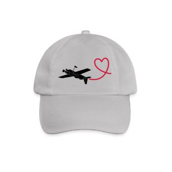 Aerobatic heart fly pilot gift - Baseball Cap - grey - Front
