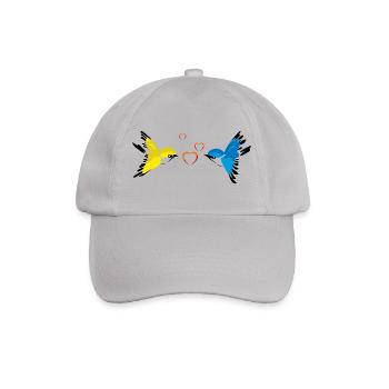 Birds Vögel Love Valentinstag - Baseballkappe - Grau - Vorne