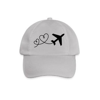 Avion avec des cœurs (les couleurs peuvent être changées) - Casquette classique - bruyère - Devant